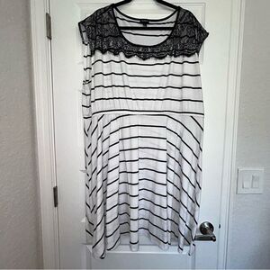 Torrid Lace Stripe Print Sleeveless A-Line Dress